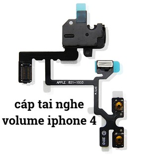 Cáp volume/tai nghe/gạt rung/ mic cho iphone 4/4s zin bóc máy