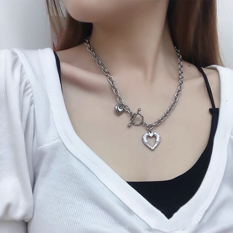 Vòng cổ Hình Trái Tim Đính Ngọc Trai Giả Thời Trang Dành Cho Nữ