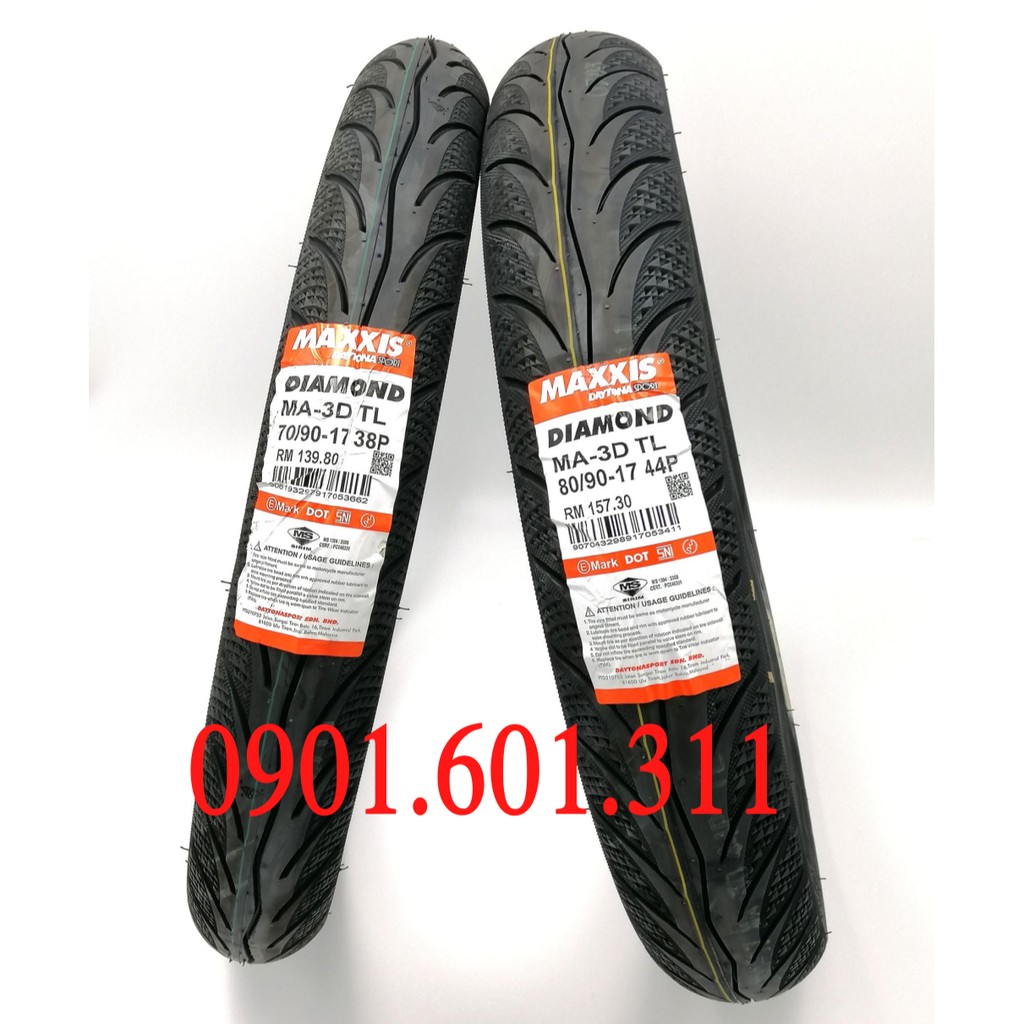 [RẺ NHẤT] Maxxis 80/90-17 (Lốp không ruột) cho xe số Wave, Future, Sirius, Jupiter, Axelo,...