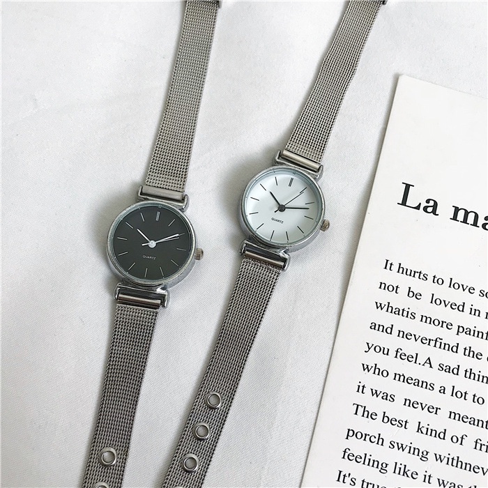 Đồng hồ nữ mặt nhỏ Ulzzang dây kim loại đơn giản phong cách nữ tính NBT01