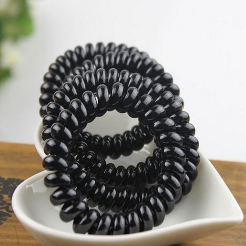 Set 5 dây buộc tóc nhựa xoắn ốc độ co giãn 15-20 cm
