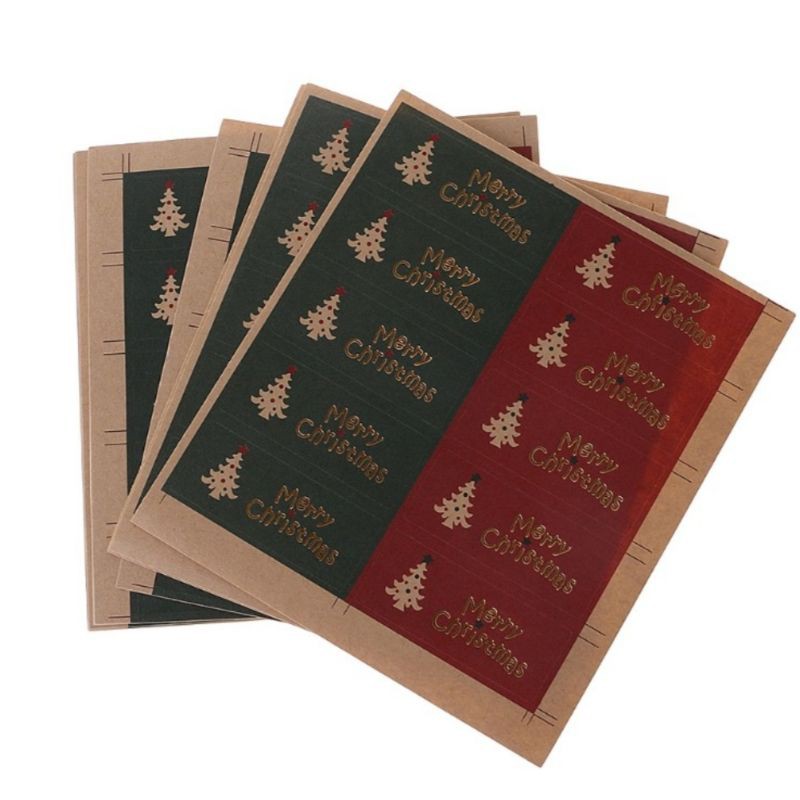 30 sticker Giáng Sinh - Nhãn dán cây thông Merry Christmas 🎄 Noel