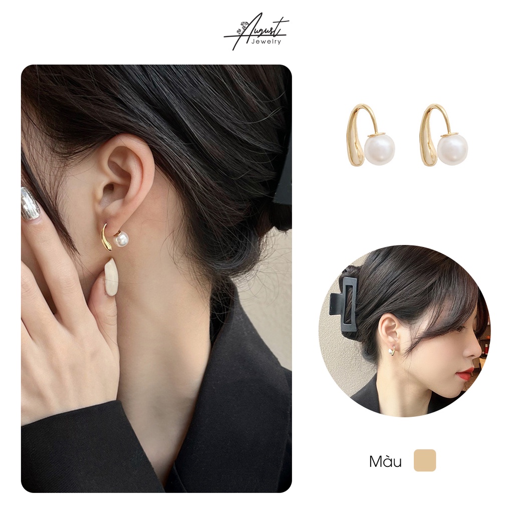Bông tai/ Hoa tai hợp kim ốc đính hạt phong cách Hàn Quốc