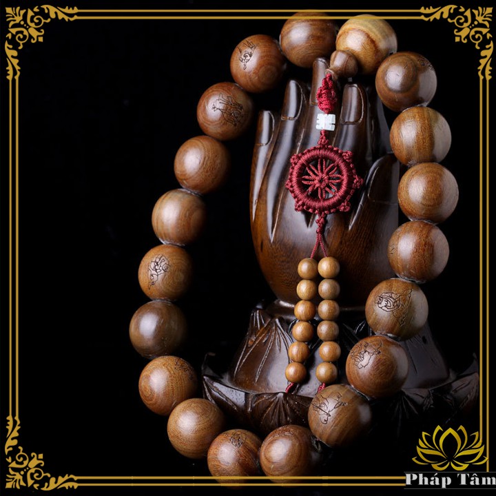 Chuỗi Hạt Đàn Hương Xanh, Hồng Mộc, Mun Đen Cao Cấp Khắc 18 Vị La Hán - Tâm Phong Thủy