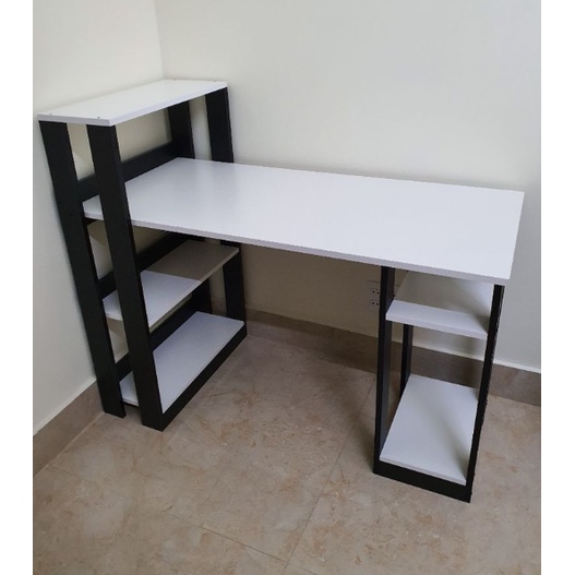 Bàn Làm Việc - Bàn Học Dáng Chữ L Kèm Kệ Sách Tiện Lợi mẫu mới tiện dụng,gọn gàng