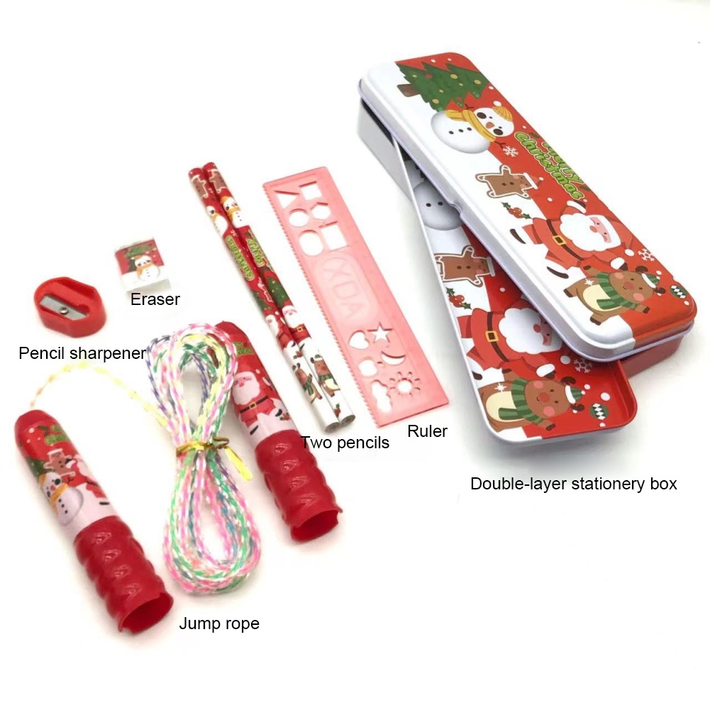 Christmas School Supplies Skipping Rope Carving Ruler Pencil Best Present For Kids Gifts For Kids Boys Girls 2023 School Supplies
