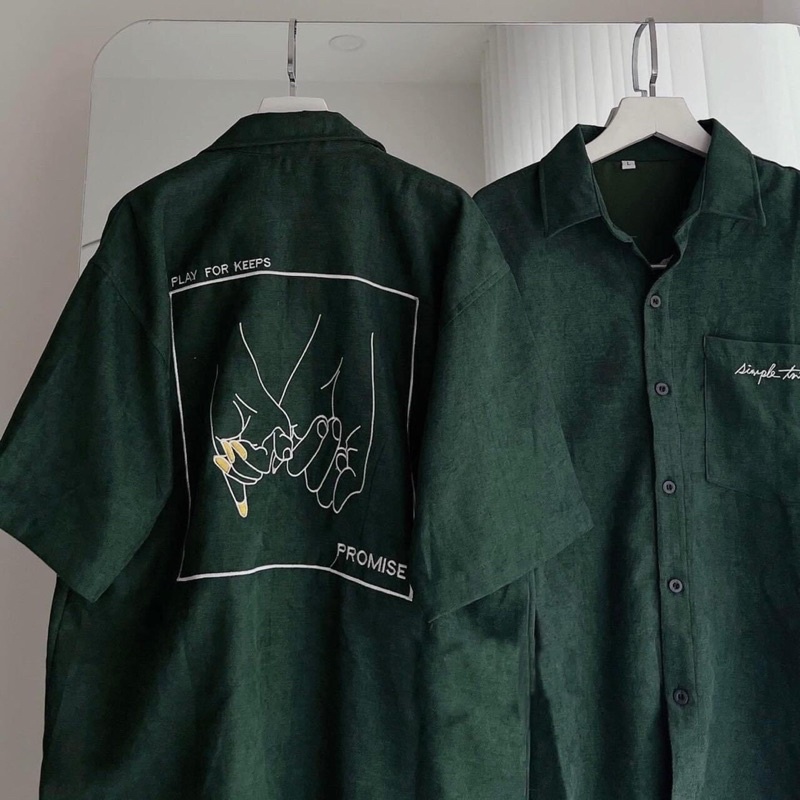 Áo Sơmi Nhung Tay Ngắn Có Túi Loại 1 Dày Dặn