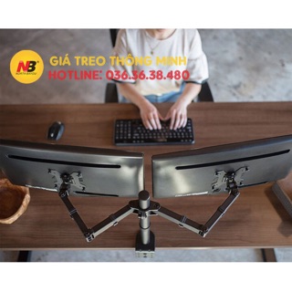 Giá Treo 2 Màn Hình M052 / MS02 17 - 27 Inch - GiáTreo Hai Màn Hình Kẹp Thành Bàn [ Rẻ Hơn NB F160 - NB H180 ]