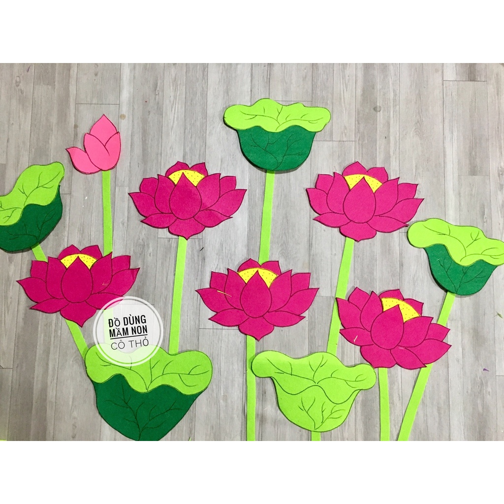 Hoa sen trang trí ảnh bác hồ
