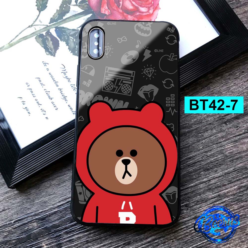 [FREESHIP từ 50K] [ iPhone ] Ốp Lưng Kính Cặp Đôi Gấu Brown & Thỏ Cony Siêu Cute - Kính chống xước, chất dày đẹp