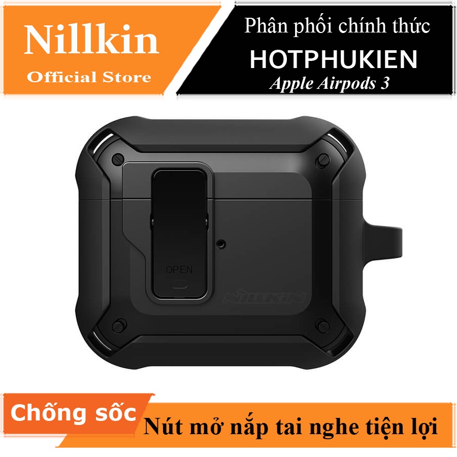 Bao case chống sốc có nút mở nắp cho Apple Airpods 3 hiệu Nillkin Bounced Protective case - hàng chính hãng