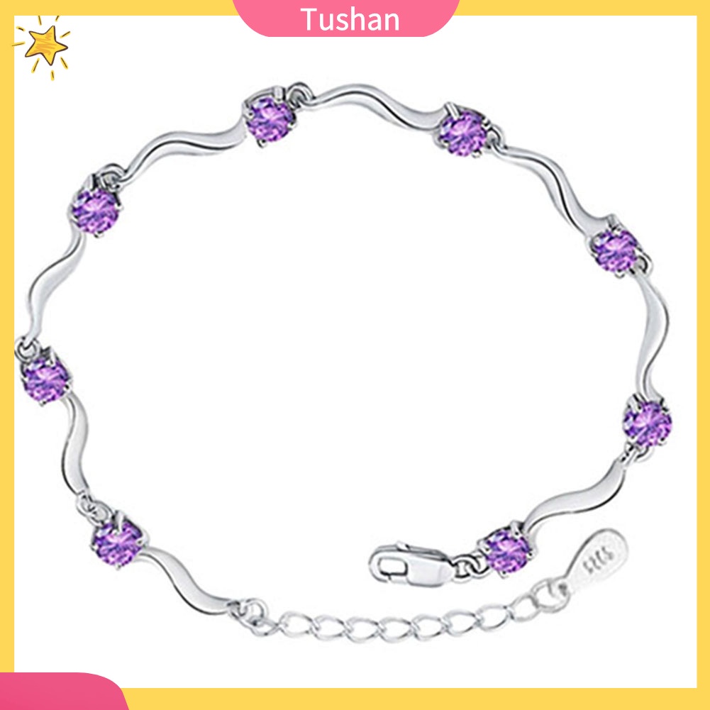 Vòng tay mạ bạc 925 đính đá xinh xắn