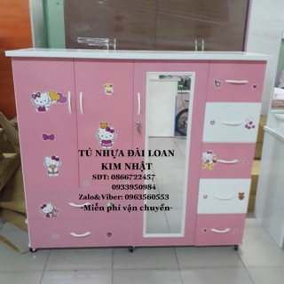 Tủ nhựa trẻ em có gương ngoài siêu đáng yêu freeship