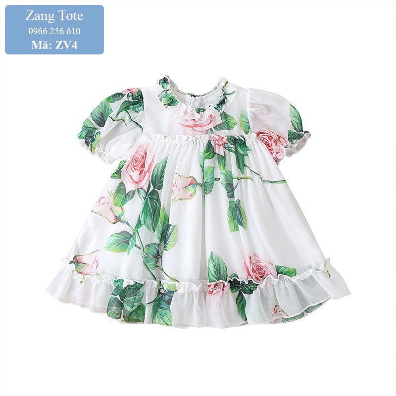 ZV4 - Váy hoa công chúa cho bé gái chất voan cao cấp cực xinh đáng yêu - Zang Tote
