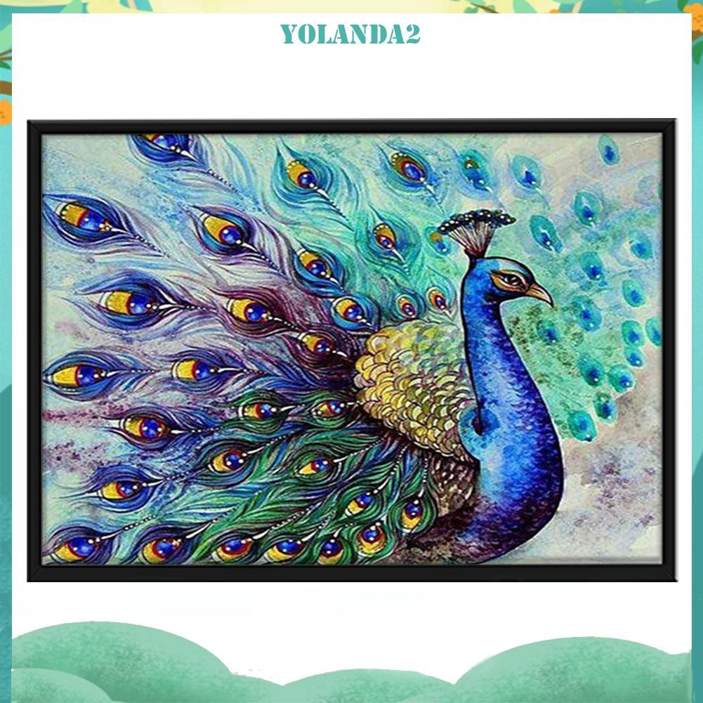 Bộ Tranh Thêu Chữ Thập Hình Chim Công Diy 11ct