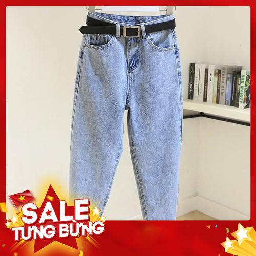 Quần baggy jean nữ lưng cao đẹp giá rẻ chất jean mềm mịn cao cấp thời trang | BigBuy360 - bigbuy360.vn