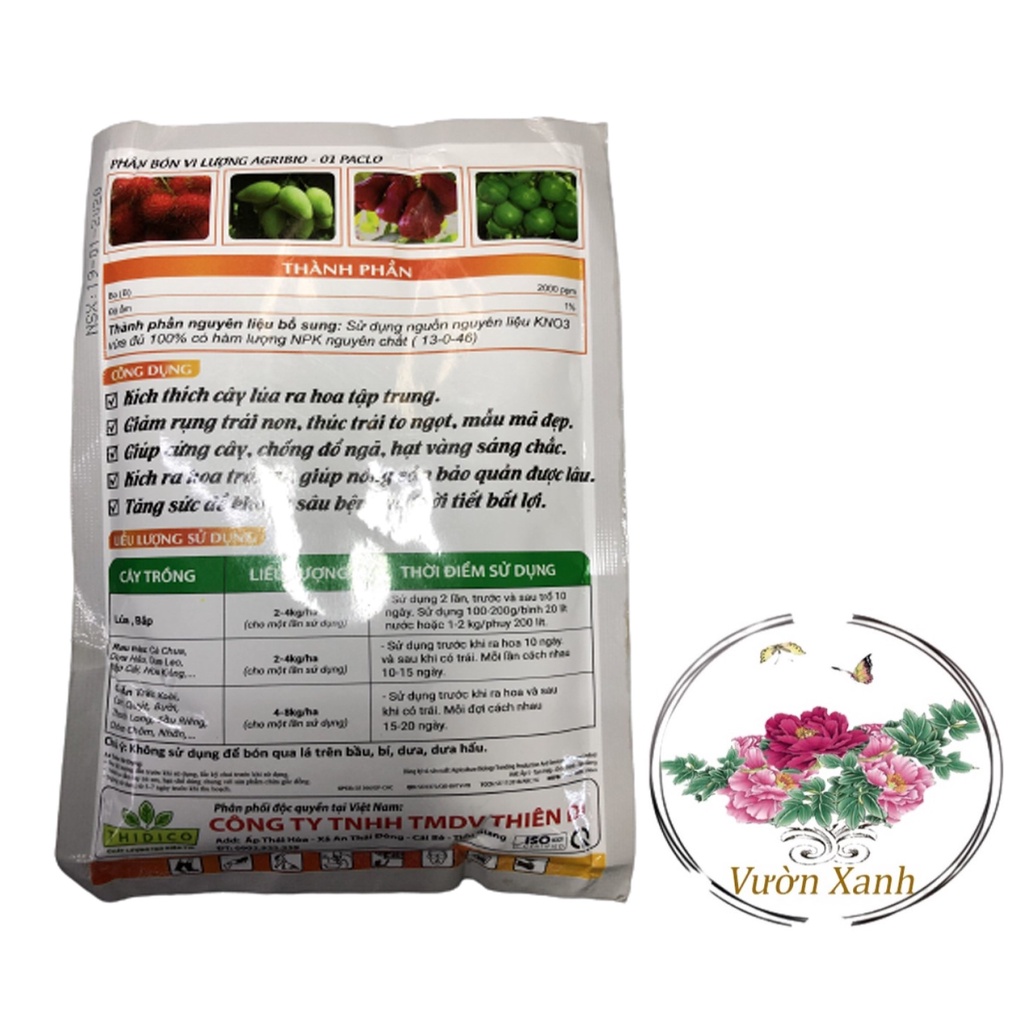 Phân Bón Vi Lượng Agribio - 01 Paclo KNO3 - #278A# 200g