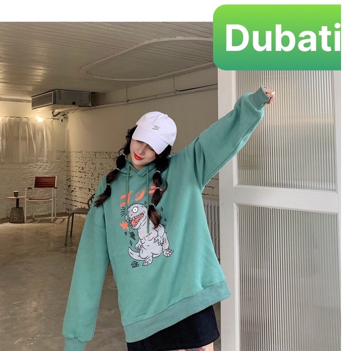 ÁO NỈ KHỦNG LONG, ÁO HOODIE NAM NỮ CHẤT VẢI NỈ MỀM PHÒN CÁCH HÀN QUỐC -DUBATI FASHION