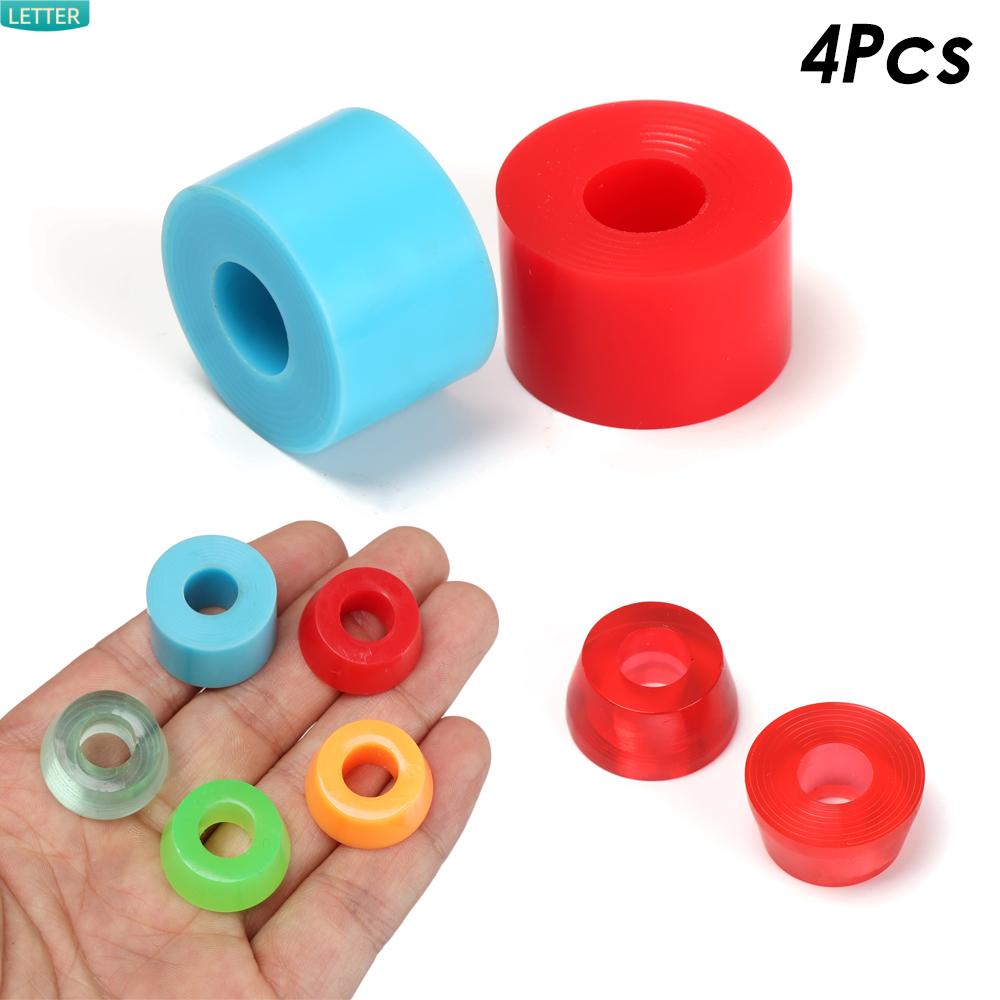 Set 4 Bánh Xe Trượt Ván Trượt PU 11 Màu Chống Sốc Chất Lượng Cao 24*11/16mm