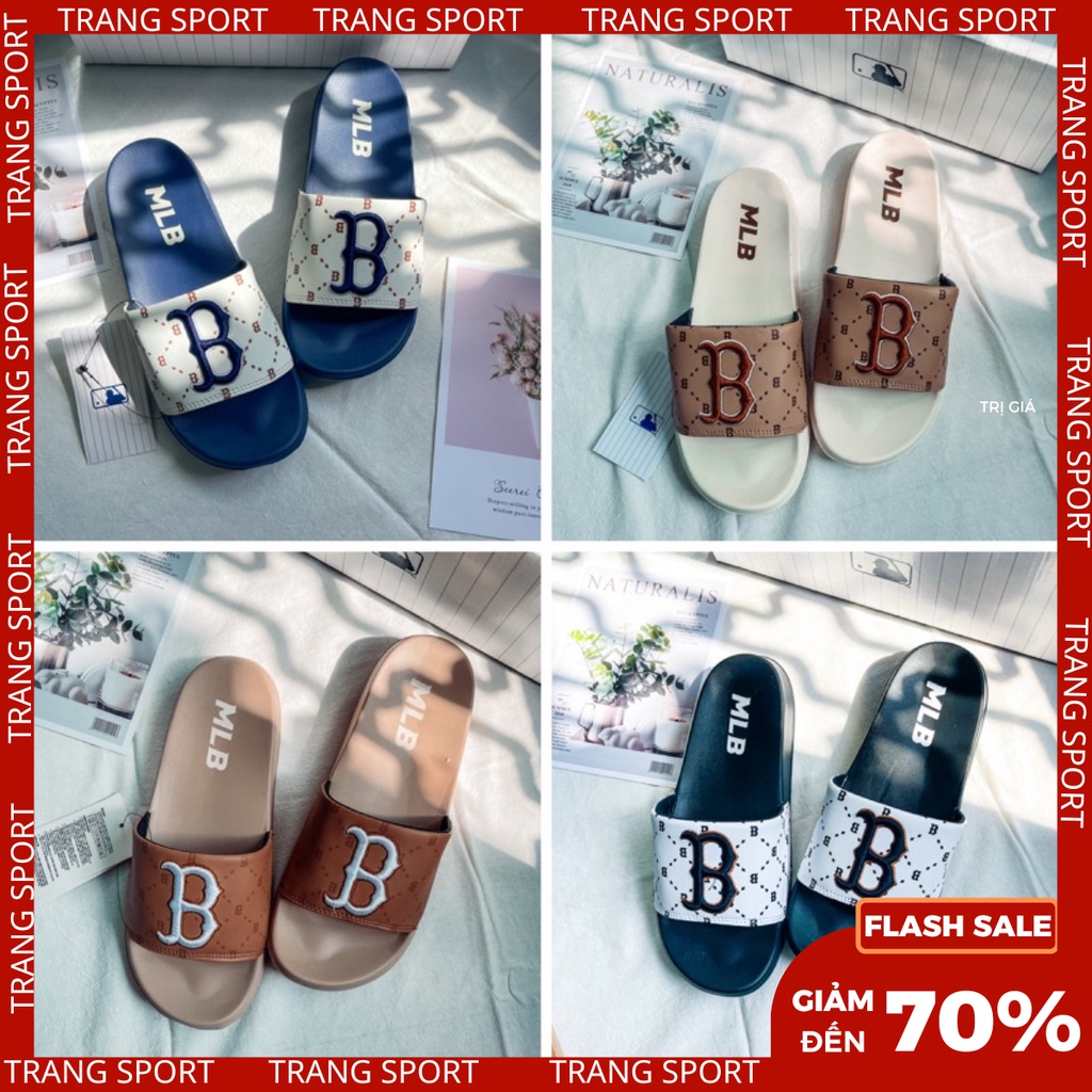 Dép 𝐌𝐋𝐁 boston unisex quai ngang nam nữ collection 2022 FULLBOX
