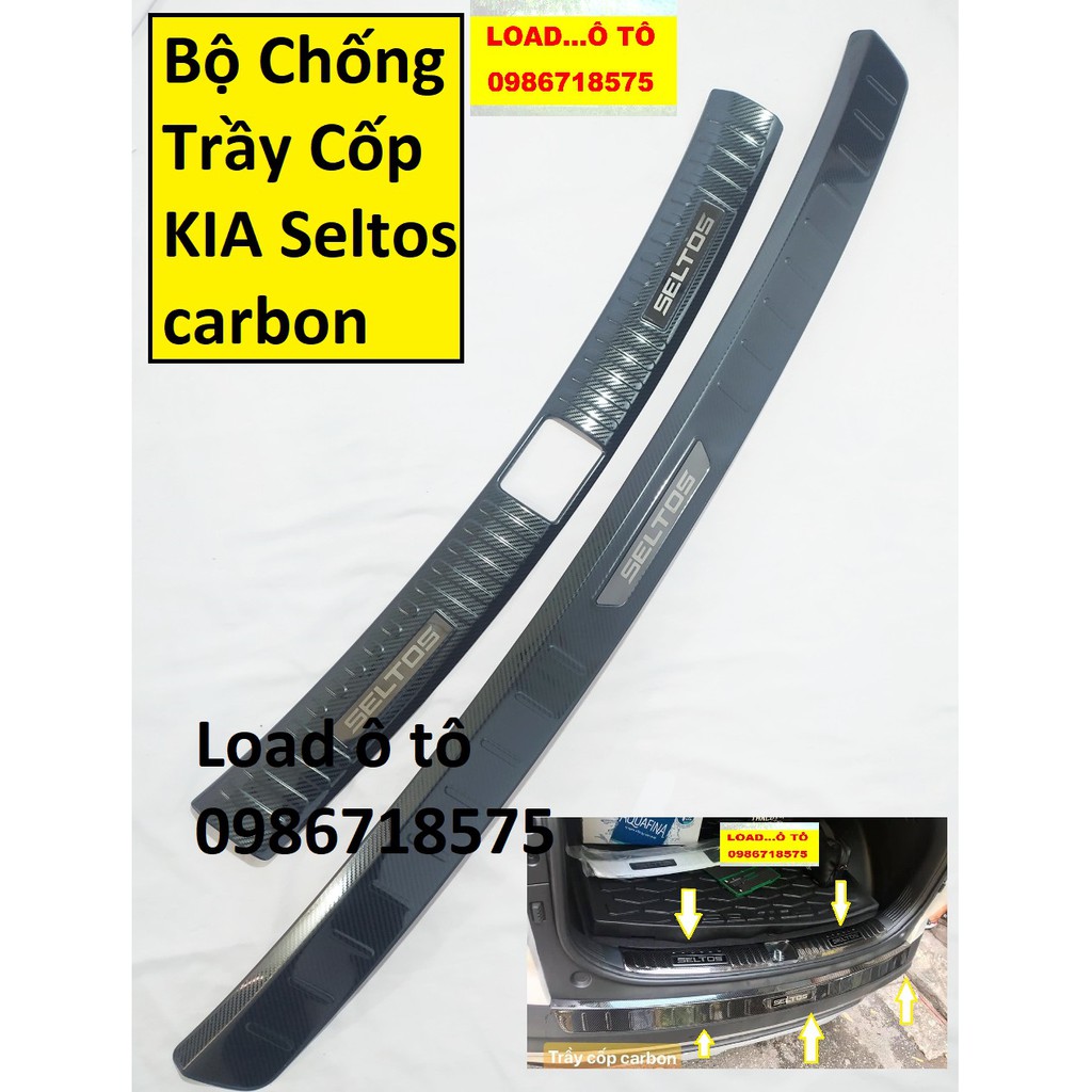 KIA Seltos ❤️ Chống Trầy Cốp Sau Xe KIA Seltos 2022-2020 Carbon Cao Cấp