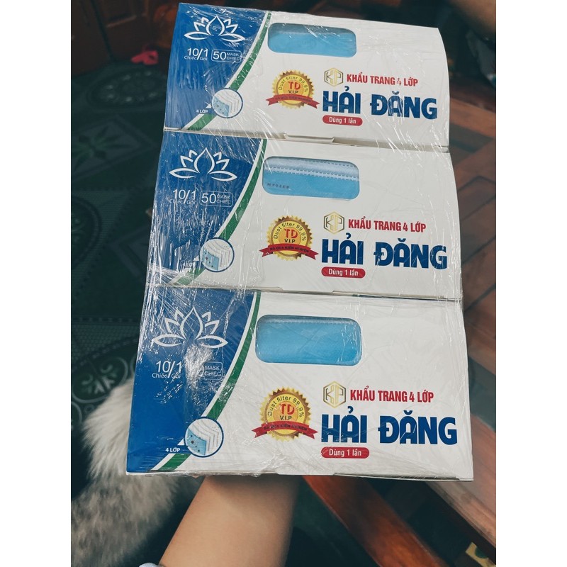 Khẩu trang Hải Đăng ( hàng 4 lớp ) CỰC DÀY DẶN 50 cái