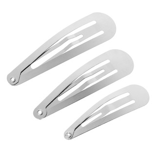 Set 50 kẹp tóc màu bạc có thể đính nơ DIY 32/45/55mm tùy chọn