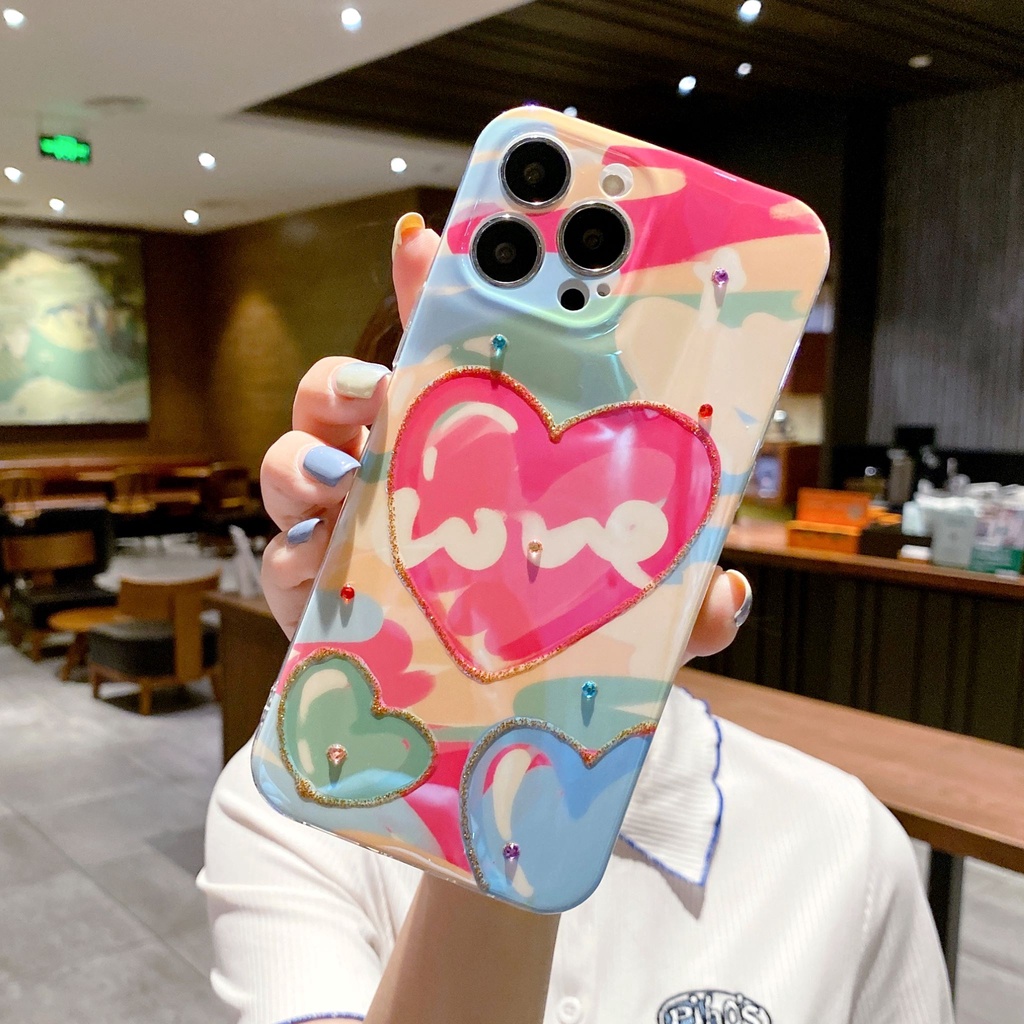 Ốp Điện Thoại Chống Sốc Họa Tiết Hoa Oải Hương Cho iPhone 14 / 13 / 12 / 11 / XS / 8P / 7