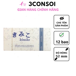 Bao cao su Kimiko, bao cao su siêu mỏng, bao cao su mang lại cảm giác chân thật, hộp 12c