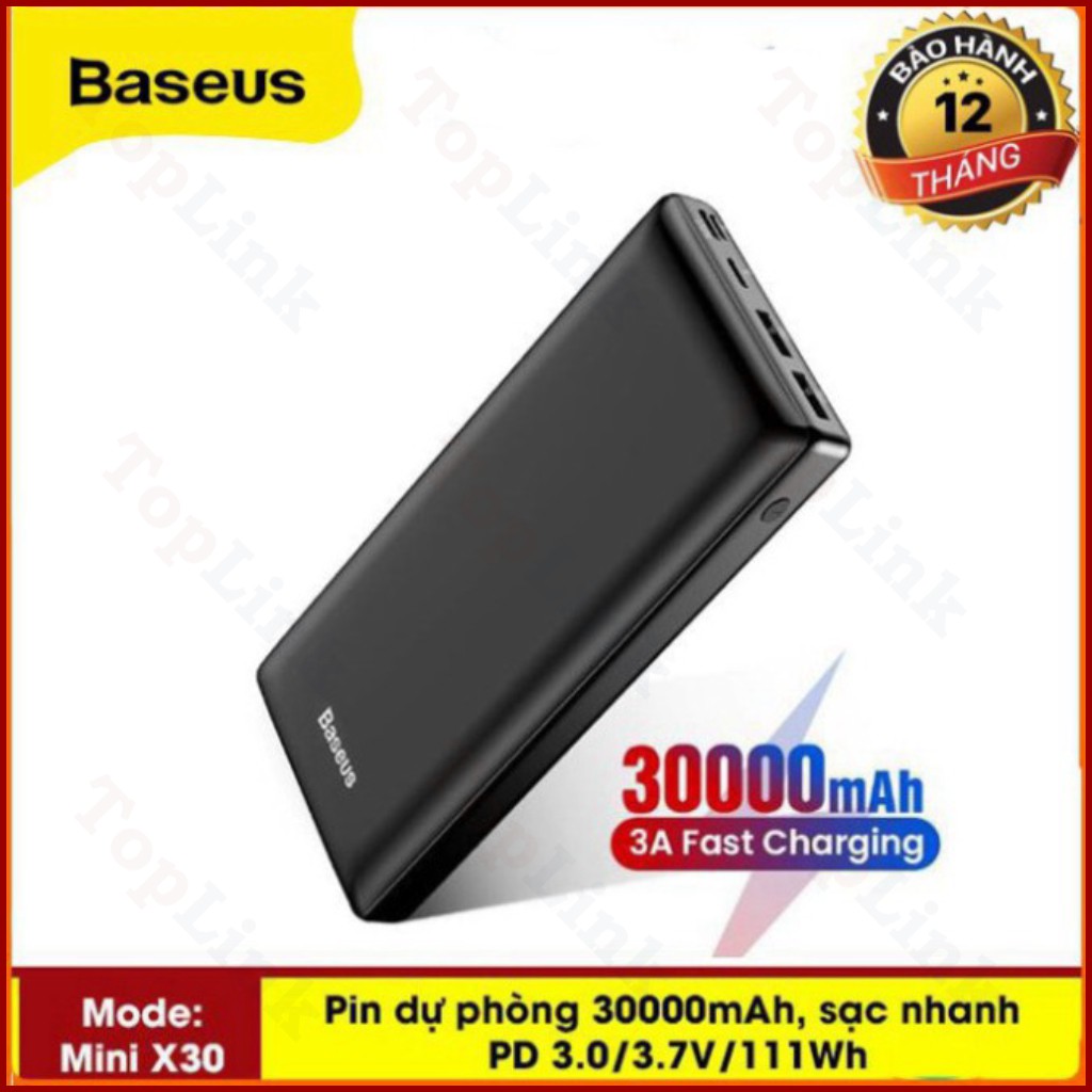 [CHÍNH HÃNG] Pin Sạc Dự Phòng Baseus X30 - Q PD Fast Charge 30000 Mah Cho Smartphone/ Tablet/ Macbook