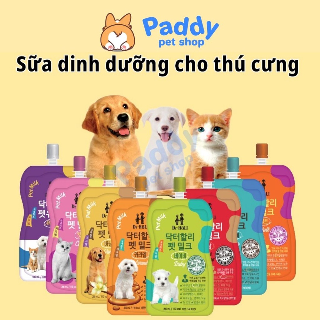 Sữa Tươi Dr Holi Bổ Sung Dinh Dưỡng Cho Chó Mèo 200ml (Nhập khẩu Hàn Quốc)