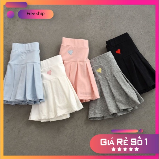 Chân váy xếp ly liền quần cho bé gái  hình thêu cực xinh Song Ngư  Kids
