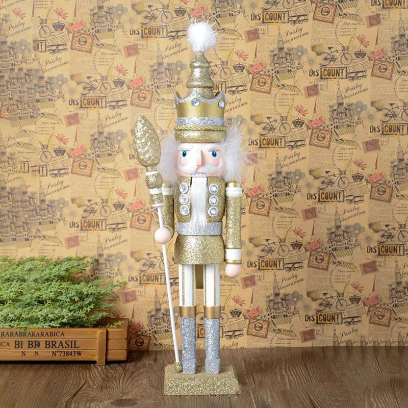 Mô Hình Tượng Gỗ Nutcracker Kích Thước 16 "kích Thước 42cm Trang Trí Giáng Sinh