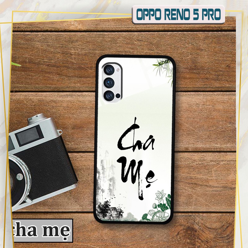 Ốp lưng kính 3D Oppo Reno 5 Pro -chữ thư pháp ý nghĩa