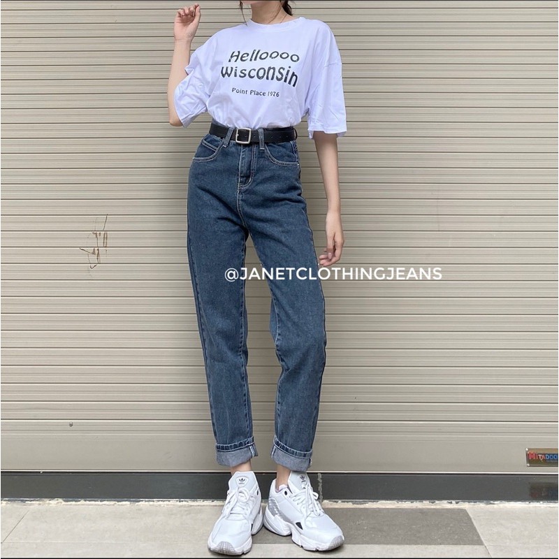Momjeans form ống vừa đều cổ chân mã 5009