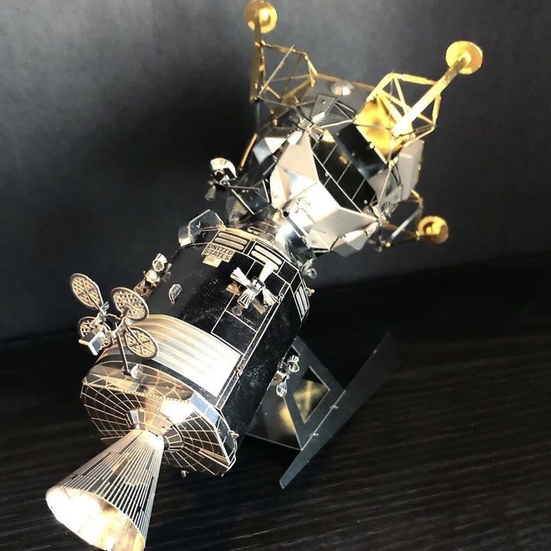 Mô hình 3D kim loại Module phi thuyền Apollo 11 con tàu đầu tiên lên mặt trăng 1969, Mô hình lắp ráp 3D thép - Chưa Lắp