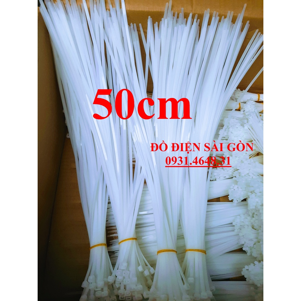 1 Kg Dây Rút Nhựa, Dây Thít Nhựa Dài 50cm Loại Nylon PA66 Cao Cấp