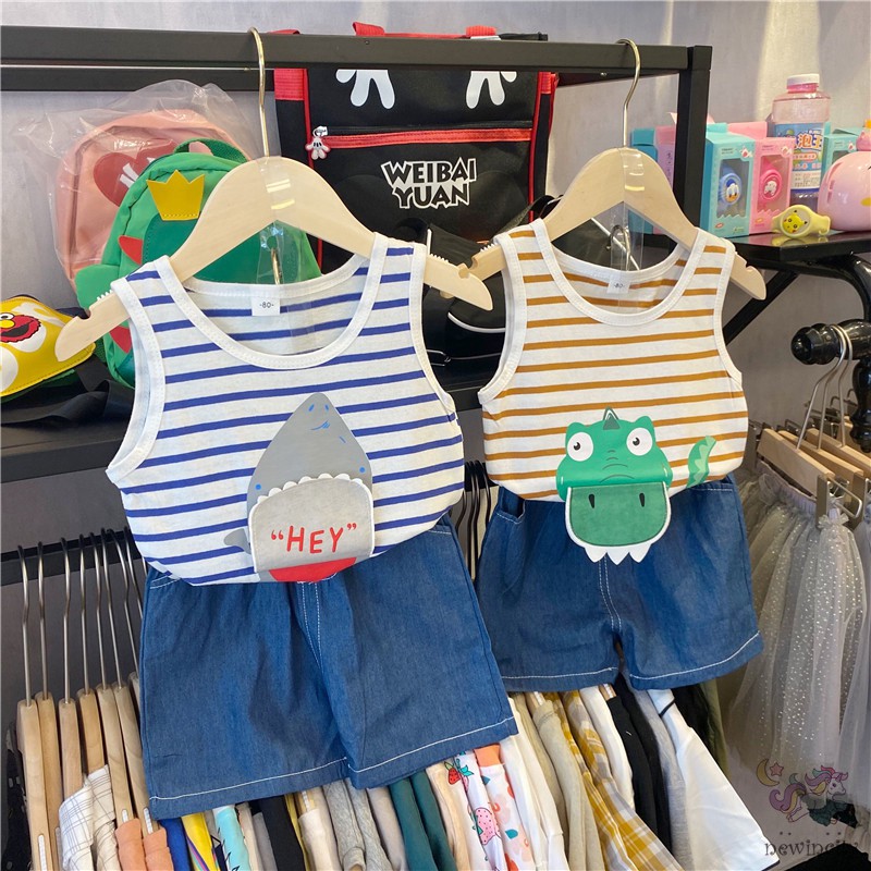 Bộ Áo Ba Lỗ In Hình + Quần Đùi Cho Bé Trai