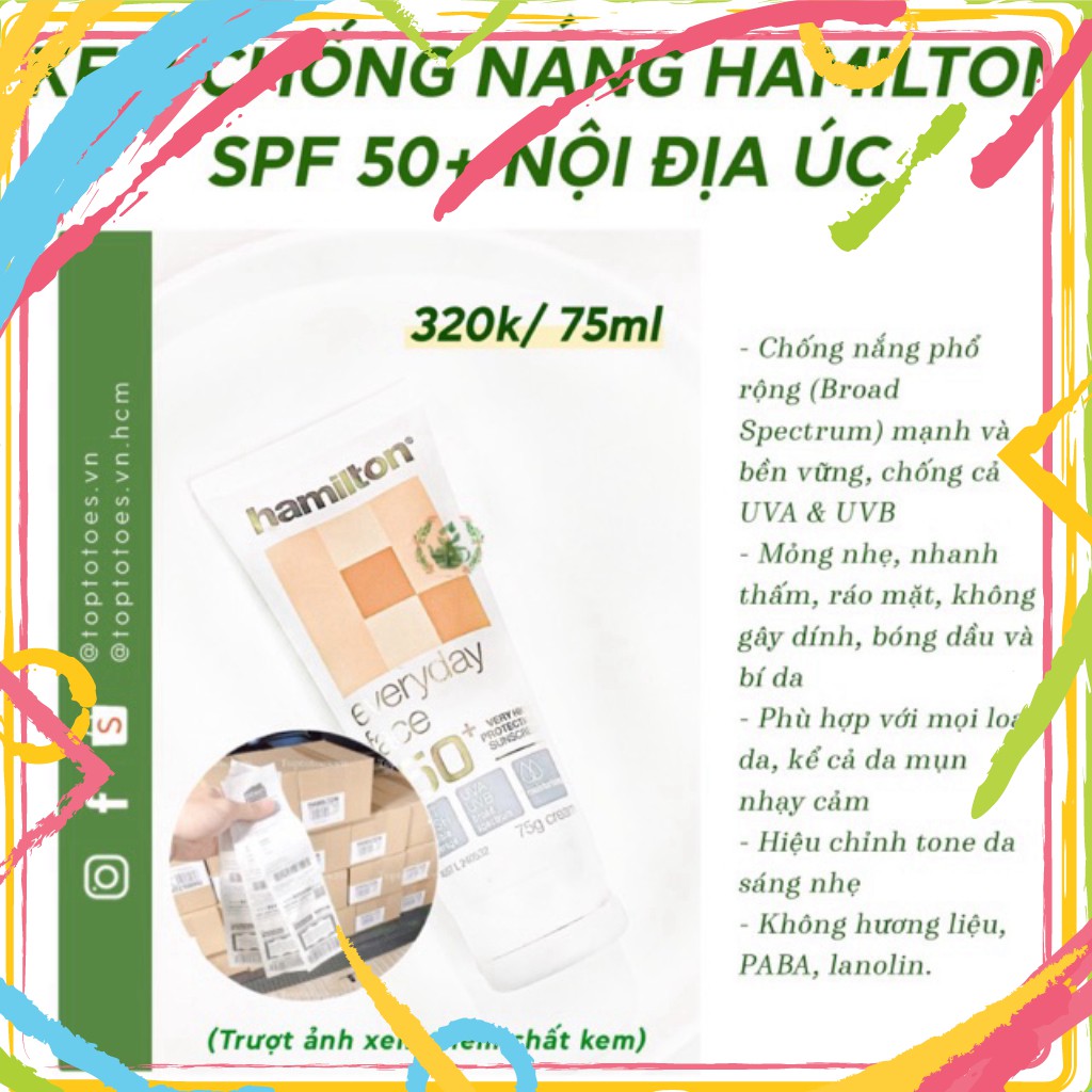 KEM CHỐNG NẮNG HAMILTON SPF 50+ NỘI ĐỊA ÚC