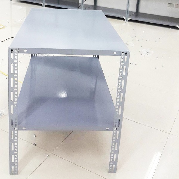 Kệ Sắt V Lỗ  2 tầng mâm - Cao 0.6m hoặc 0.75m