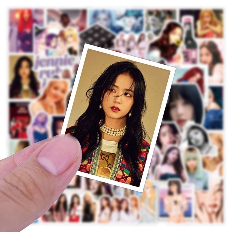 Bộ 50 miếng dán nhóm nhạc kpop Blackpink mặt nhám chống thấm nước trang trí laptop