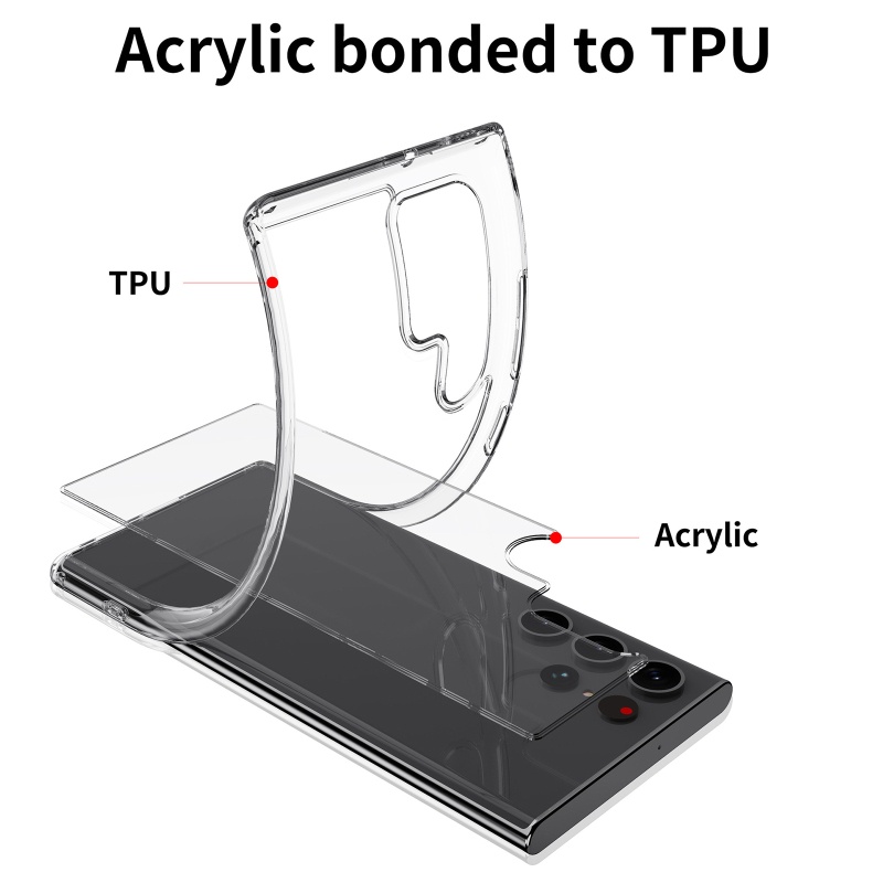 Ốp Điện Thoại Acrylic Trong Suốt Siêu Mỏng Chống Bám Bẩn Cho S22 S22 Plus S22 Ultra