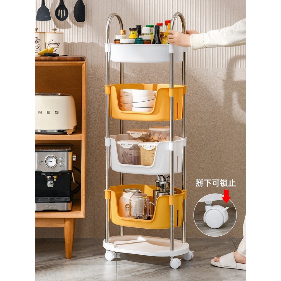 Kệ Để Đồ Nhà Bếp Đa Năng - Có Bánh Xe - 4 tầng , 5 tầng ( đựng trái cây , rau củ , đồ hộp , gia vị)