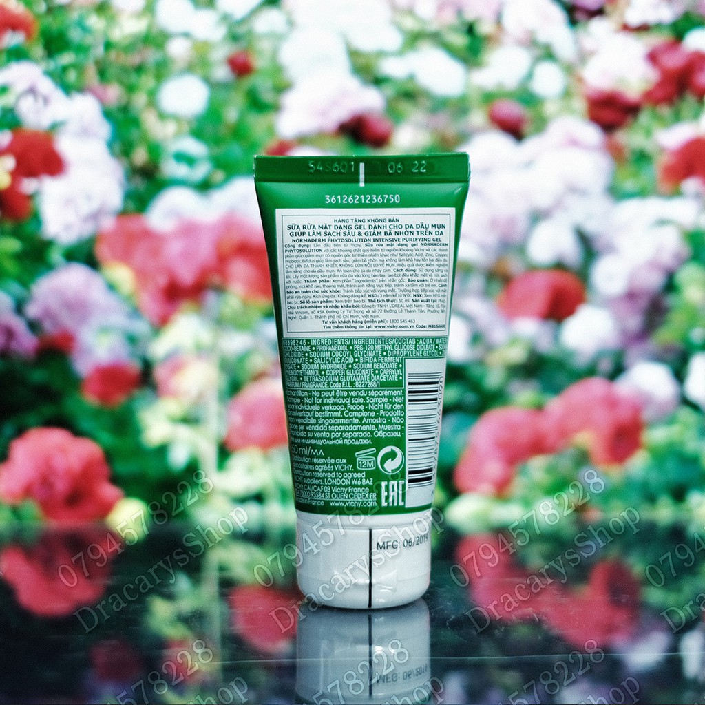 [Chính hãng]sample Sữa rửa mặt dạng gel Vichy cho da dầu mụn 50ml | BigBuy360 - bigbuy360.vn