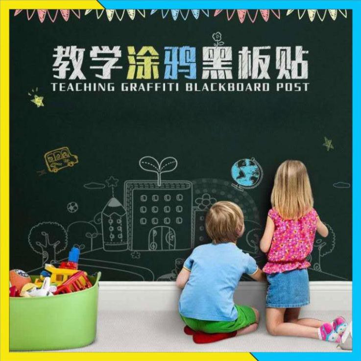 HÀNG ĐẸP Giấy Dán Tường Dạng Bảng Đen Viết Phấn Tiện Dụng 45 cm x 2m