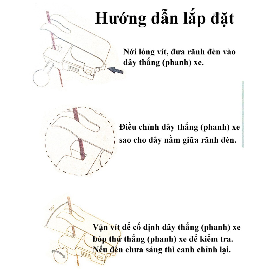 Đèn led xe đạp GADO tự động sáng khi bóp thắng