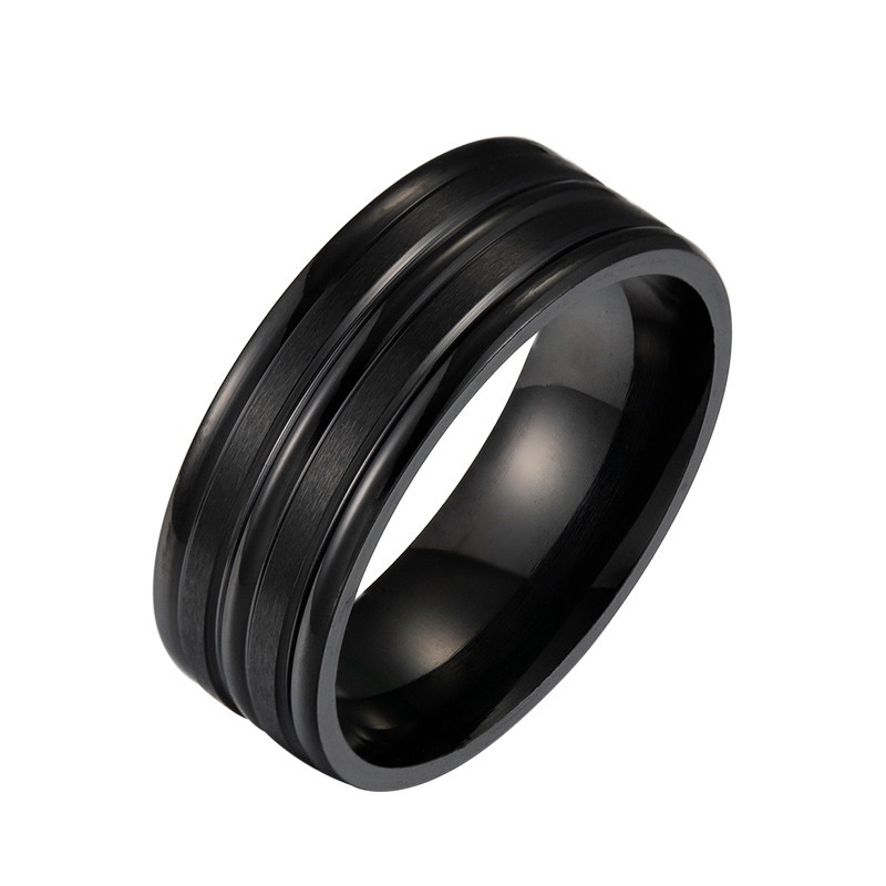 NHẪN 2 LINE THÉP TITAN KHÔNG GỈ