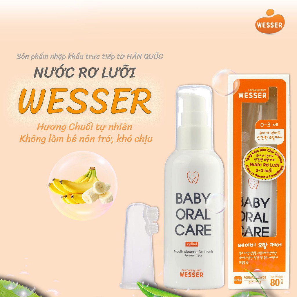 Nước rơ lưỡi Oral care Wesser 80g cho bé 0-3t