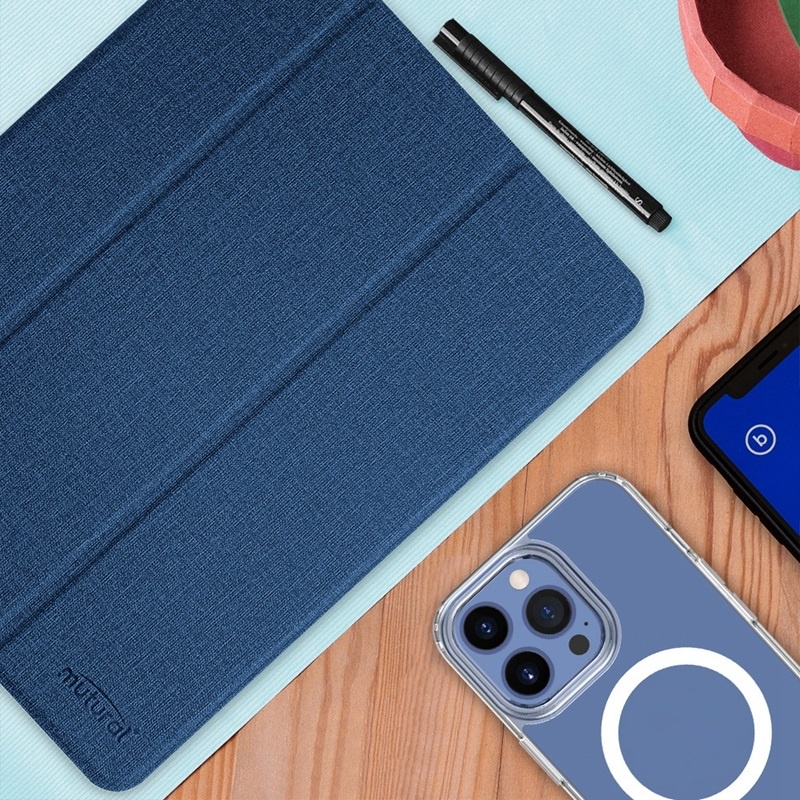 Bao da Mutural cho iPad Pro 11.0 12.9 2018 2020 2021 10.9 10.5 10.2 Gen 7 8 9 9.7 Air Mini 2 3 4 5 6 có khay đựng bút