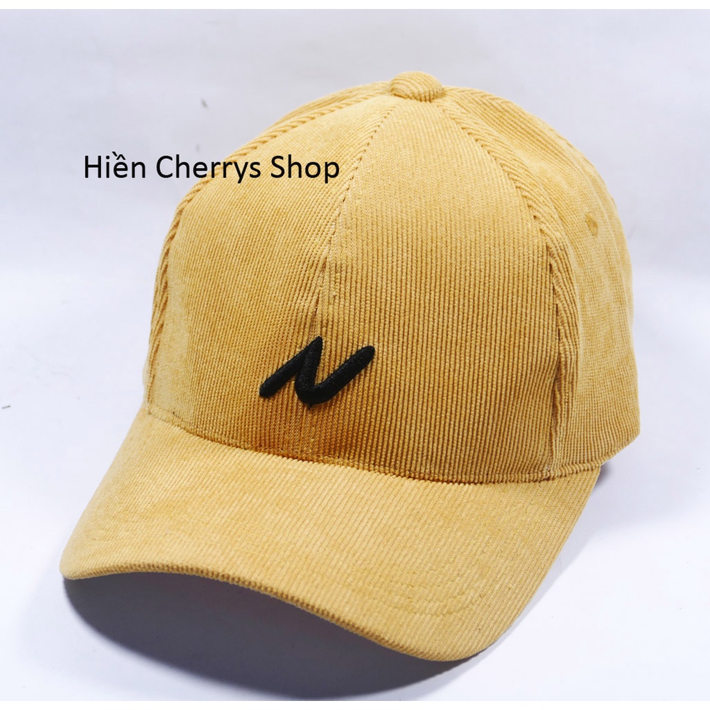 Nón kết thêu hình chữ N &amp; V chất liệu nhung tăm cao cấp form unisex nam nữ